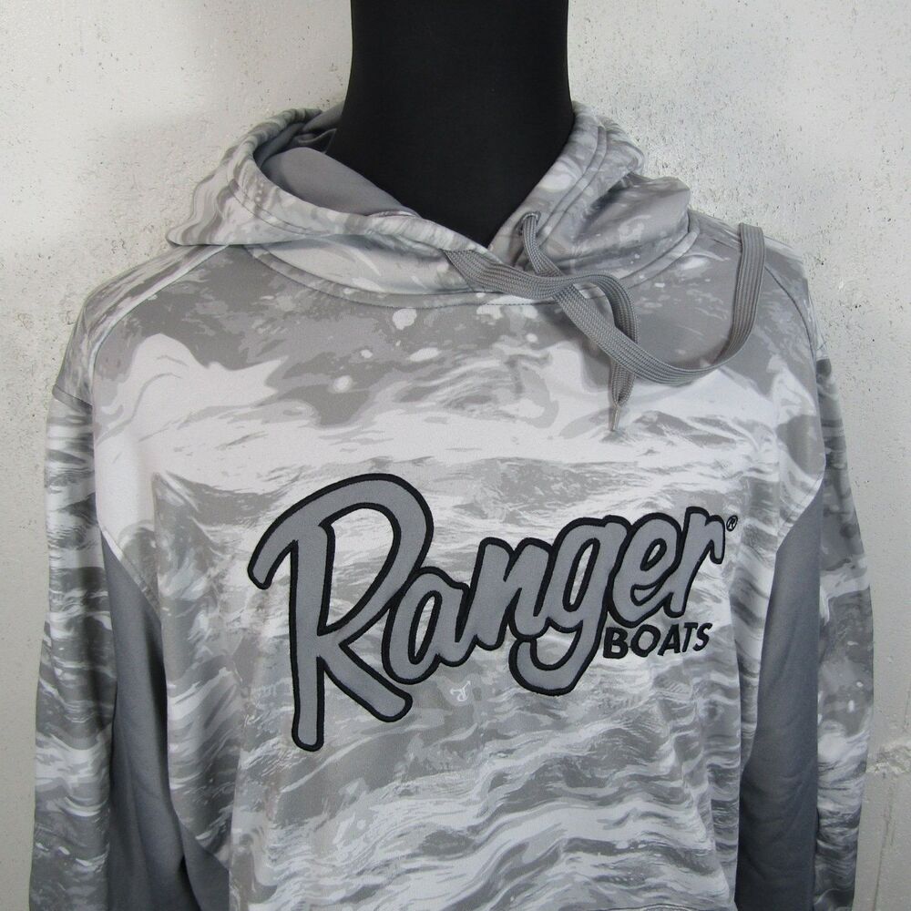 Ranger Boats TrueTimber Performance Hoodie Men's XL Gray White Pullover